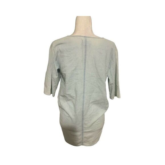 mcguire womens solid light blue Denim Jean short sleeve crop top small - Picture 2 of 5